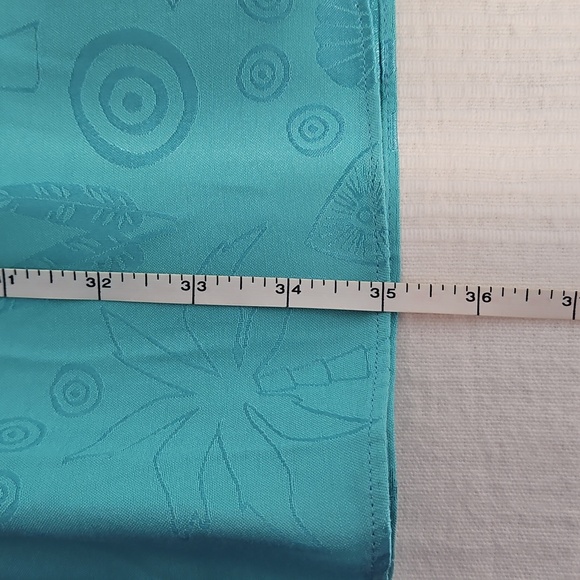 Never Fully Dressed Long Sleeve Wrap Midi Dress: Blue Print: Size- US 4 - Picture 14 of 14